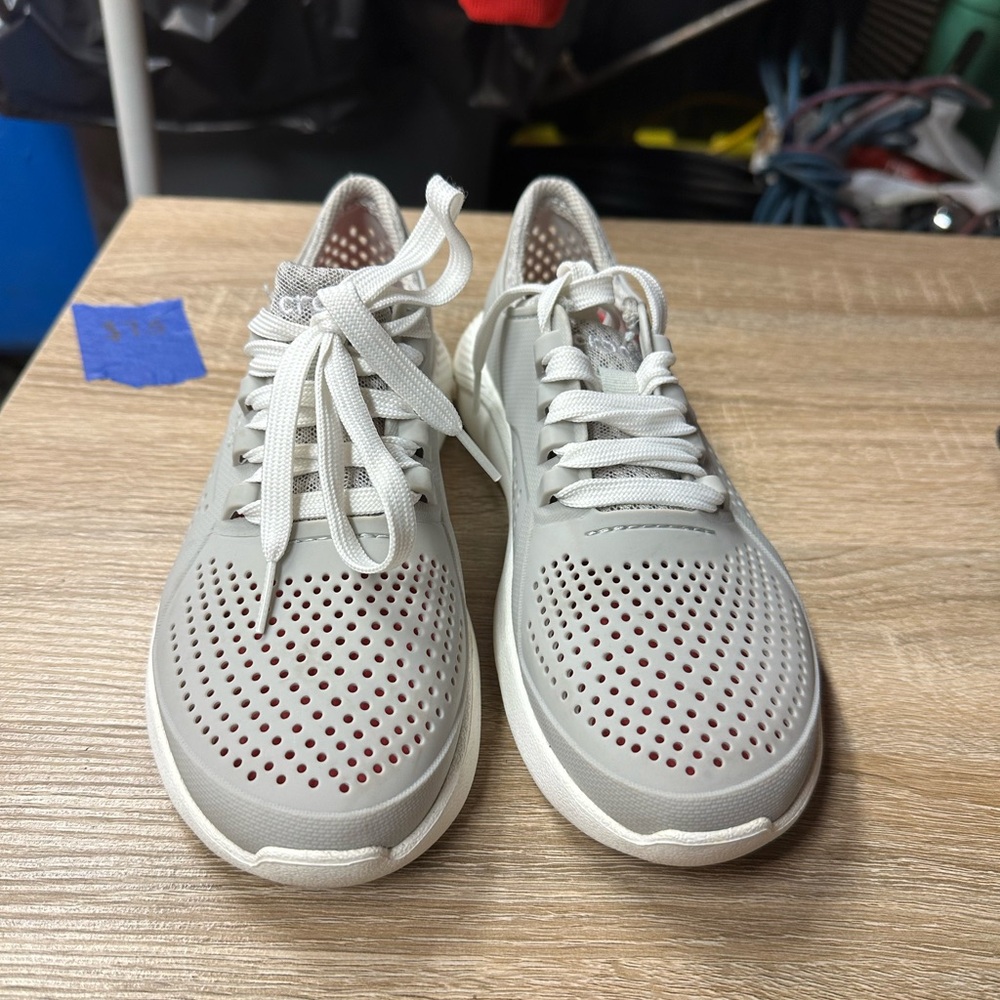 Grey crocs size 7